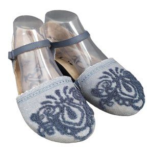OTBT Blue Embroidered Flats
